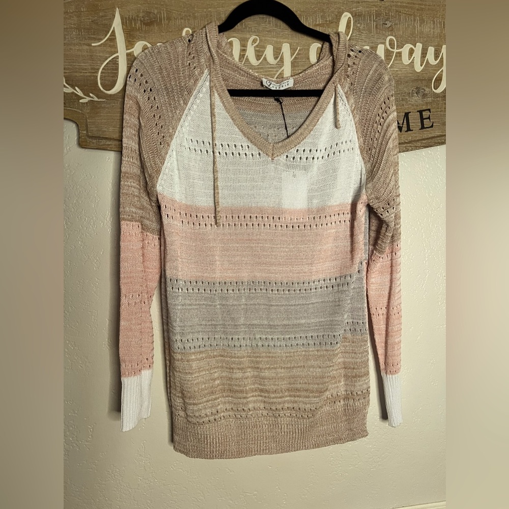Striped hooded sweater